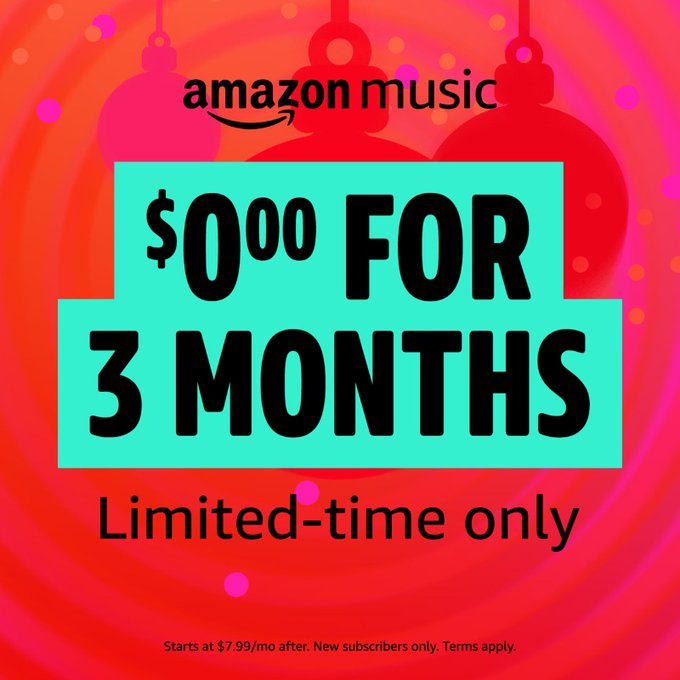 Amazon Music Unlimited: 3-Months Free for New Subscribers