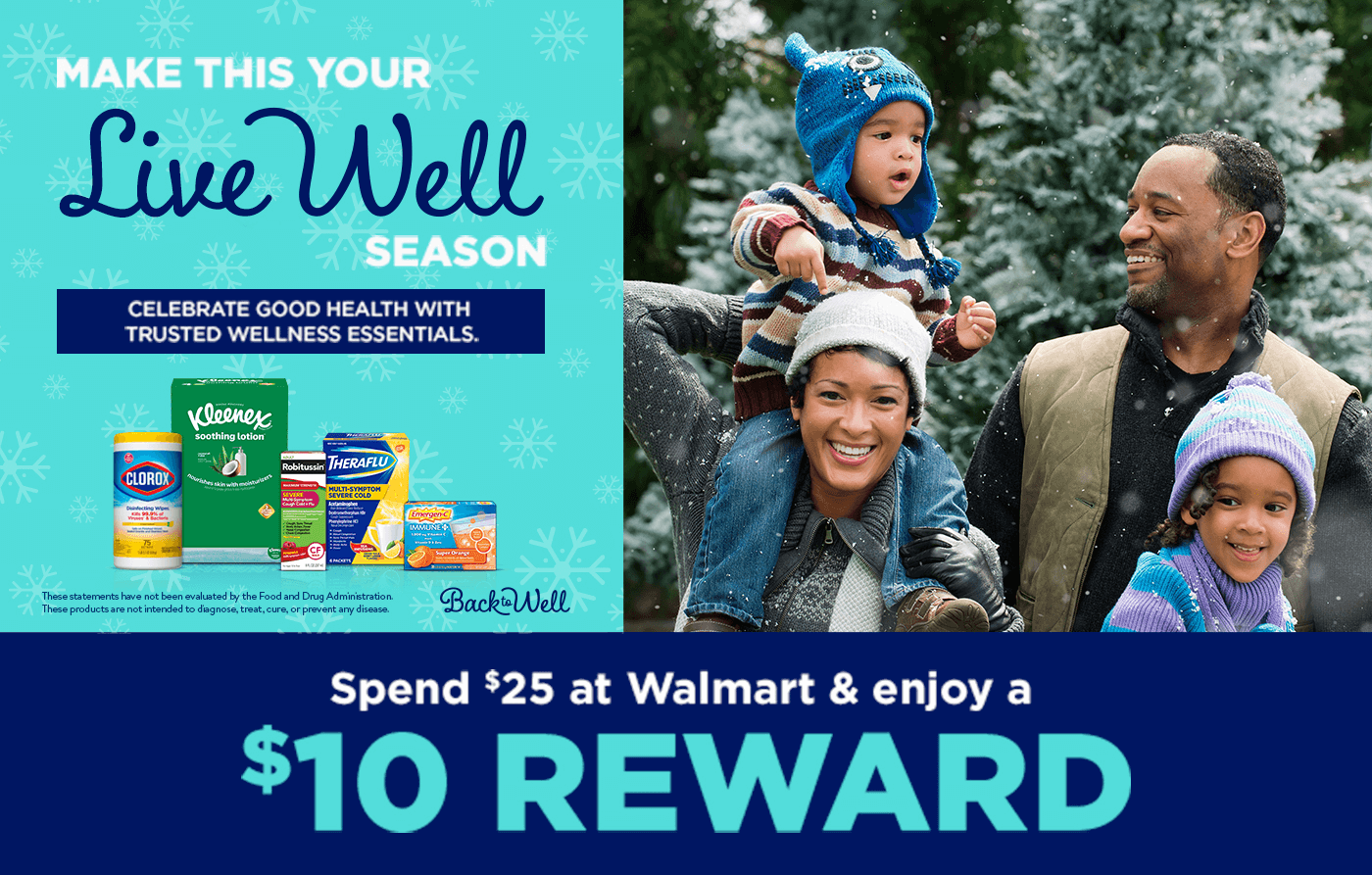 Walmart: Purchase $25+ of Participating Products (Select Clorox, Kleenex, GSK), Get $10 eGift Card (various choices) or $10 VUDU credit