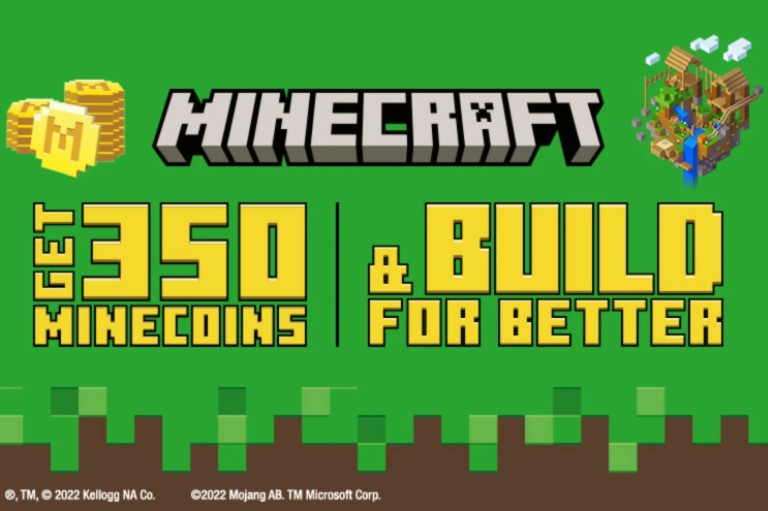 Buy Select Kellogg's Products, Get 350 Minecraft Minecoins (in-game currency) Free