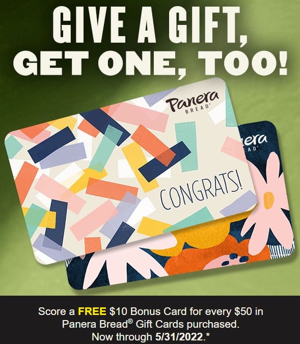 Panera Bread: Buy $50 Gift Card, Get $10 Bonus