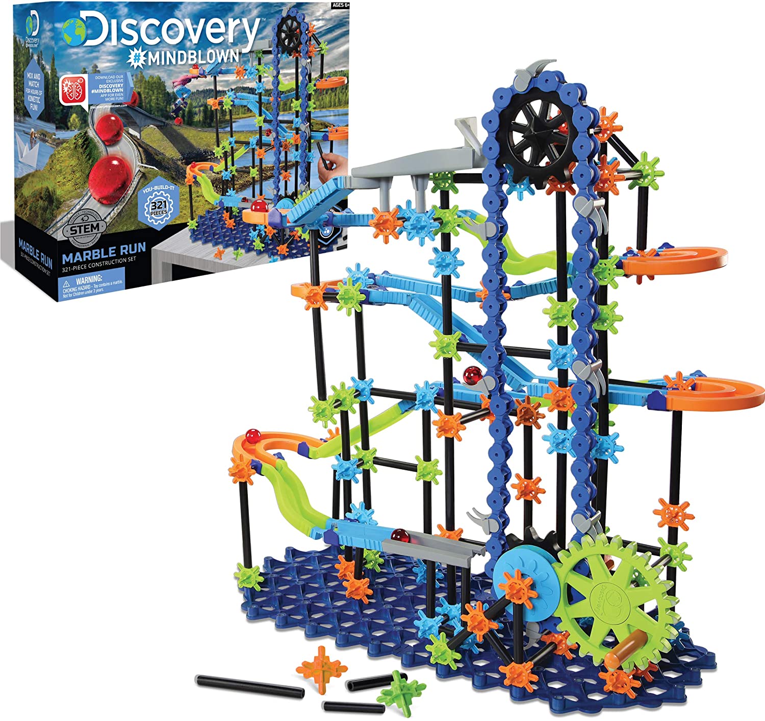 321-Piece Discovery Mindblown Toy Marble Run Construction Set $24