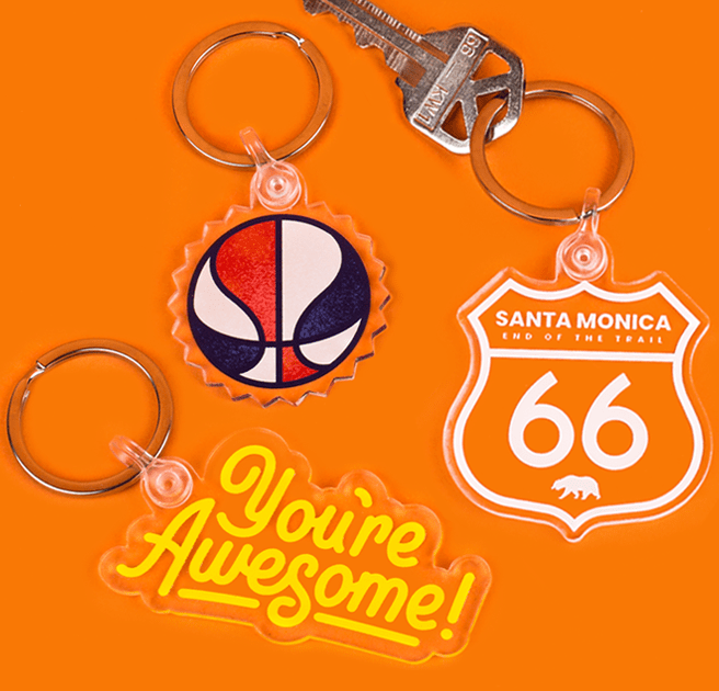 Sticker Mule 10Count Custom 2" X 2" Keychains for 9 + Free Shipping