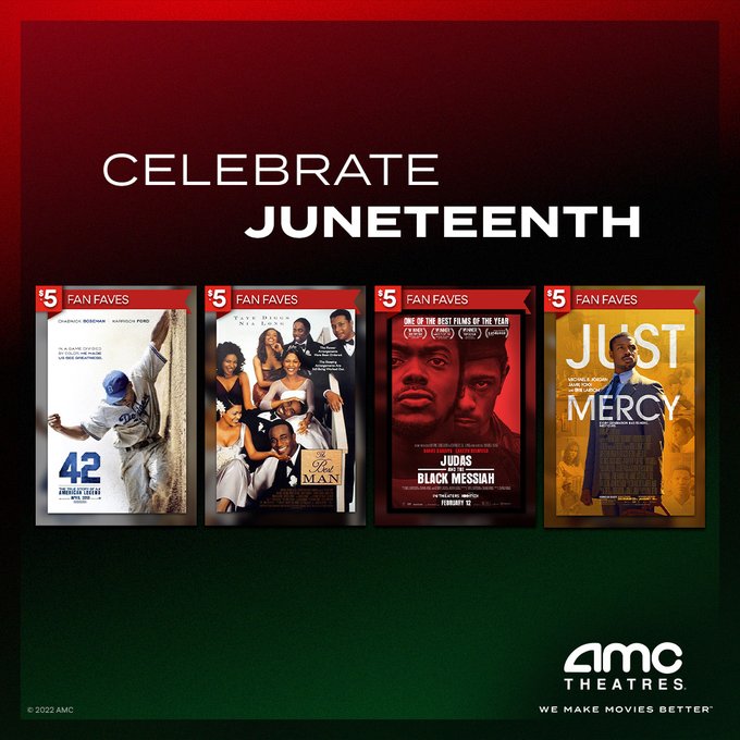 AMC Theatres: $5 Fan Faves Movie Tickets (6/17 - 6/22): 42, Just Mercy, The Best Man, & Judas and the Black Messiah
