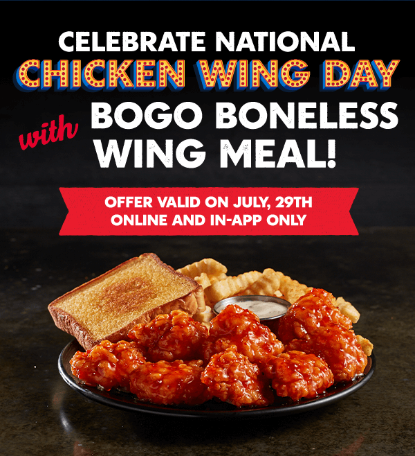 Zaxby's Buy One, Get One Free Boneless Wings Meal via App (7/29 only)