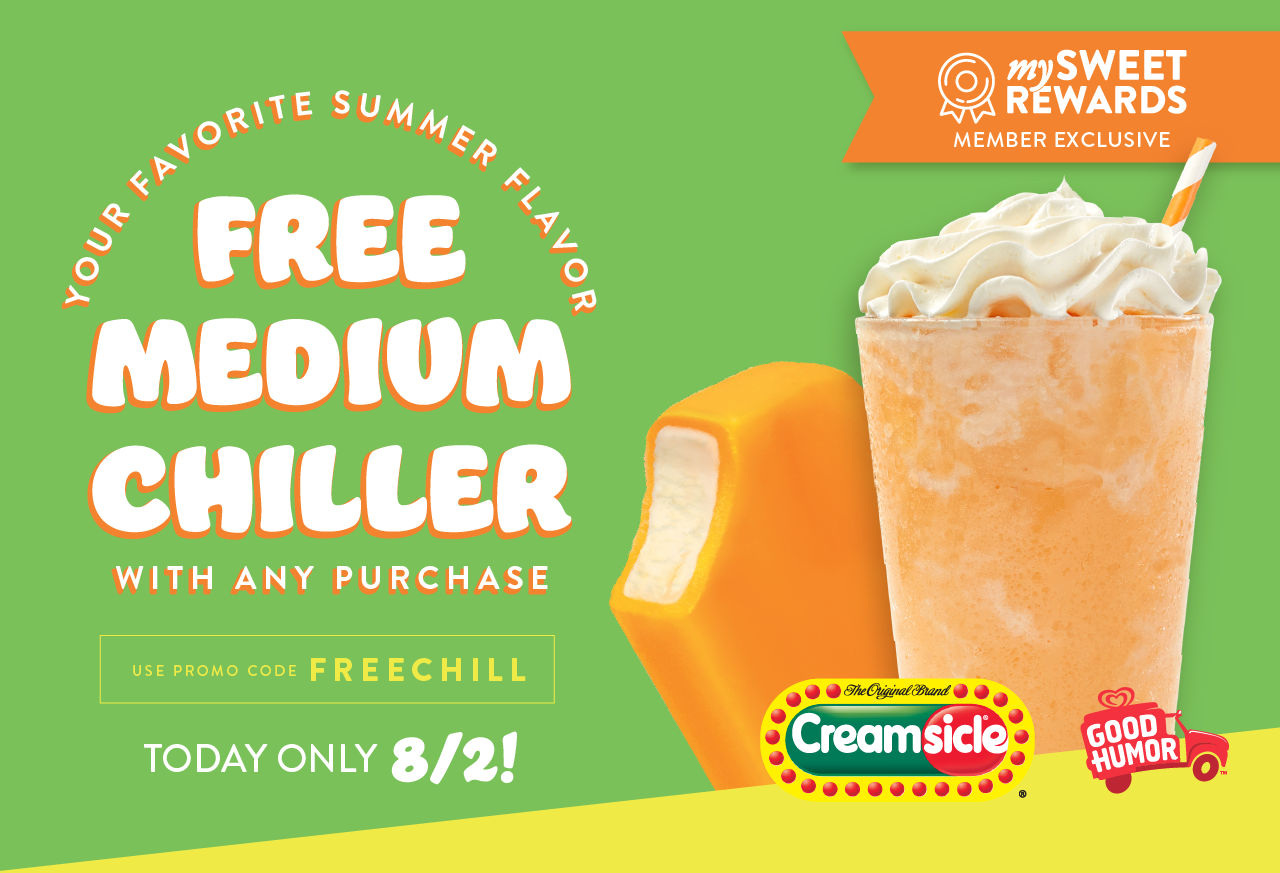 Krispy Kreme Rewards: Free Medium Chiller w/ Any Purchase (Valid 8/2 only)