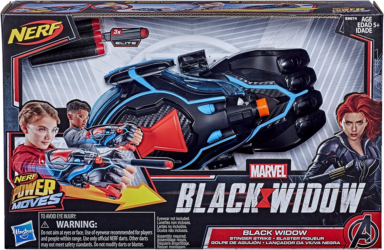 Hasbro Nerf Power Moves Marvel Black Widow Stinger Strike Dart-Launching Toy $7.49 & More