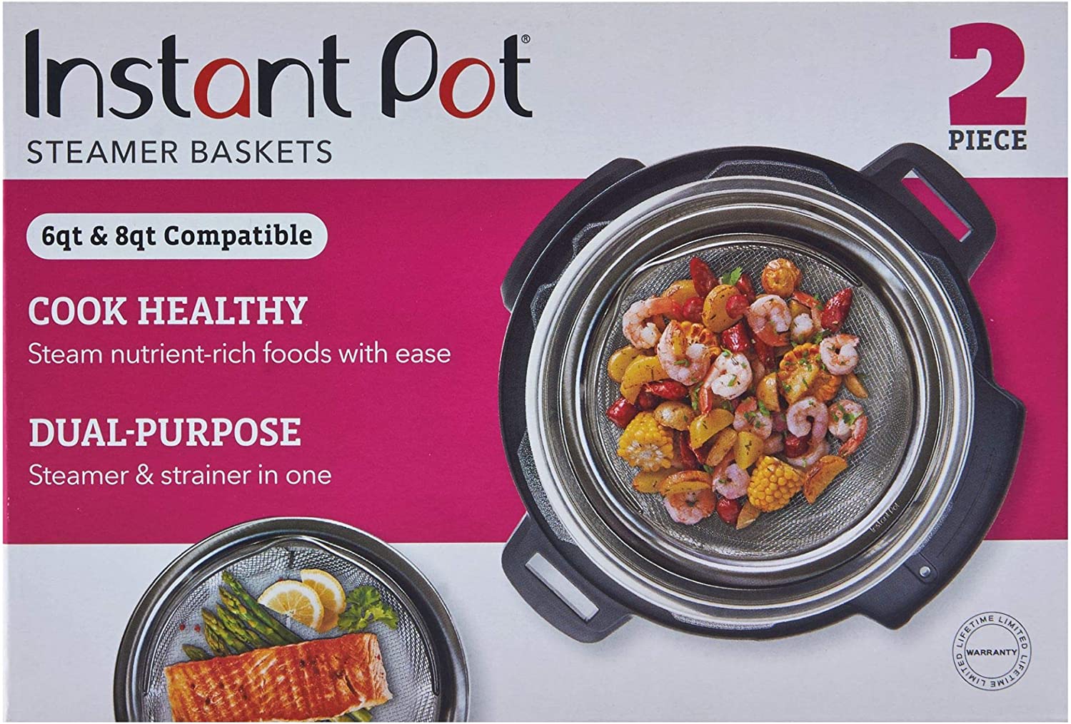 NEW Instant Pot 2-Piece Steamer Basket, 6 Qt & 8 Qt, Steamer Baskets ONLY