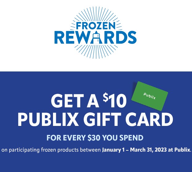 Publix Buy 30+ Select Frozen Food, Earn 10 Publix Gift Card