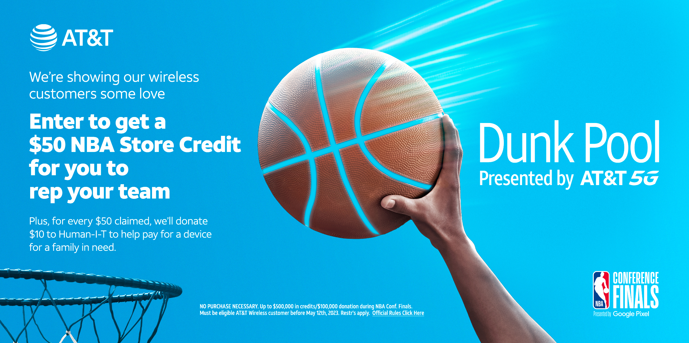AT&T Wireless Customers: Free $50 NBA Store Credit for you to rep your team