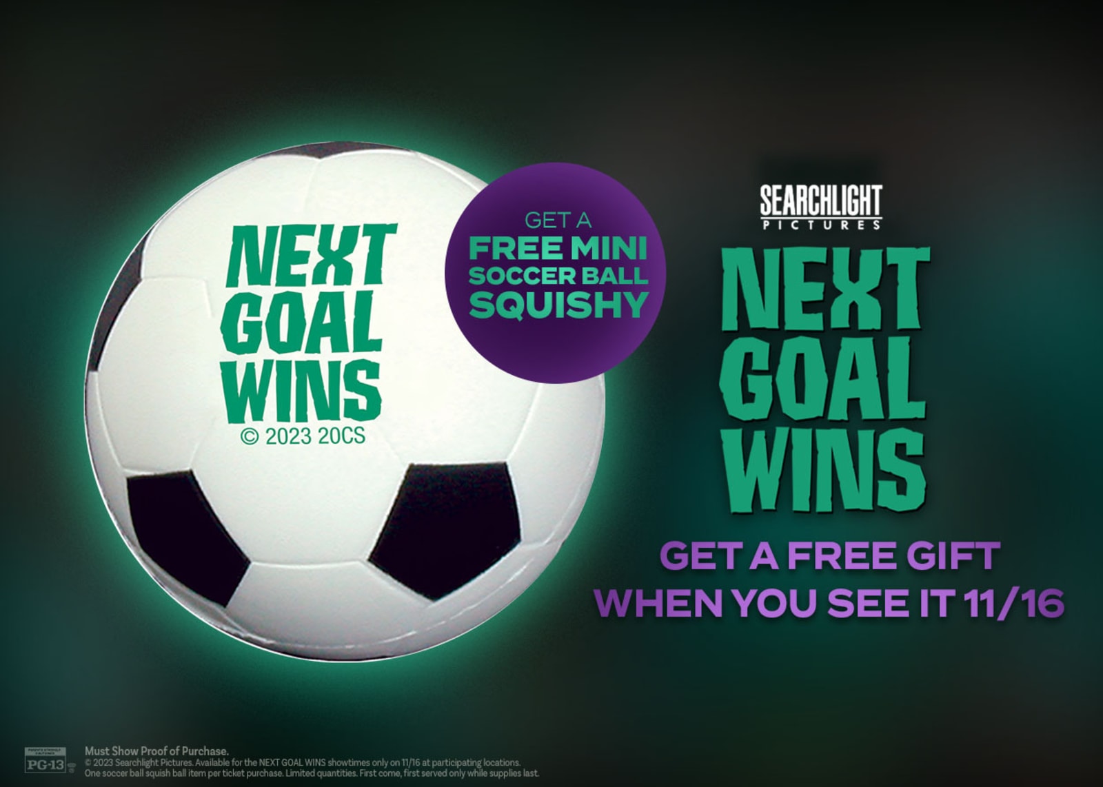 AMC Theatres: Buy Movie Ticket for Next Goal Wins for 11/16, Get Free Mini Soccer Ball Squishy