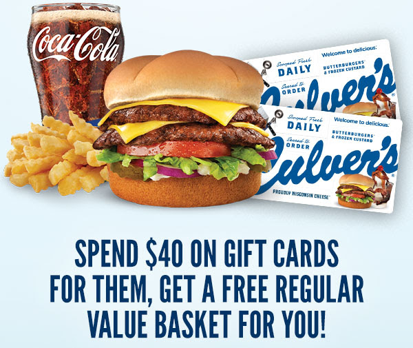 Culver's: Spend $40 on Gift Cards, Get Free Regular Value Basket