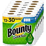 12-Ct Bounty Paper Towels (Family Rolls) + $15 Amazon Credit 2 for $46.25 &amp; More after $15 Rebate w/ S&amp;S + Free S/H