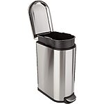 Prime Members: Amazon Basics 10.5-Gal Trash Can w/ Foot Pedal (Stainless Steel) $41.80 + Free Shipping
