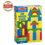 100-Piece Melissa & Doug Wooden Building Blocks Set $10 + Free Store Pickup