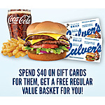 Culver's: Spend $40 on Gift Cards, Get Free Regular Value Basket