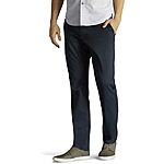 Lee Men's Extreme Motion Flat Front Slim Straight Pants (Navy or Painter Gray) $17