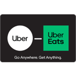 $100 Uber / Uber Eats Gift Card (Email Delivery) $90