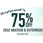 Barnes & Noble College Stores Coupon: Cold Weather & Outerwear 75% Off + Free Shipping