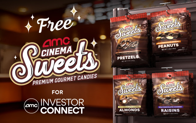 AMC Theatres Stockholders: Investor Connect Members Get AMC Cinema Sweets Candy Free (reward added by April 30th)