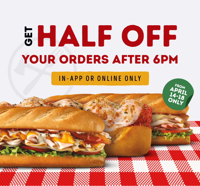 Firehouse Subs: 50% Off $3+ App / Online Orders After 6PM (4/14 - 4/18)