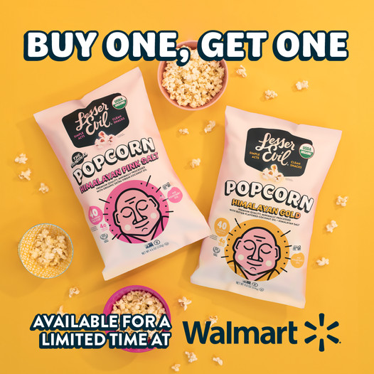 Buy One, Get One Free LesserEvil Organic Popcorn (rebate via Venmo or PayPal)