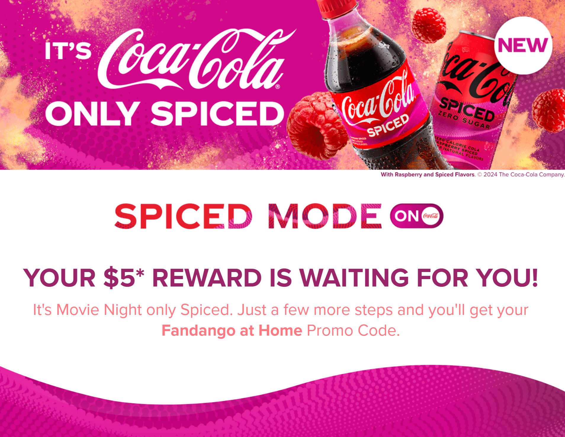 Spend 5+ on Coke Spiced Products from Walmart, Get 5 Fandango at Home