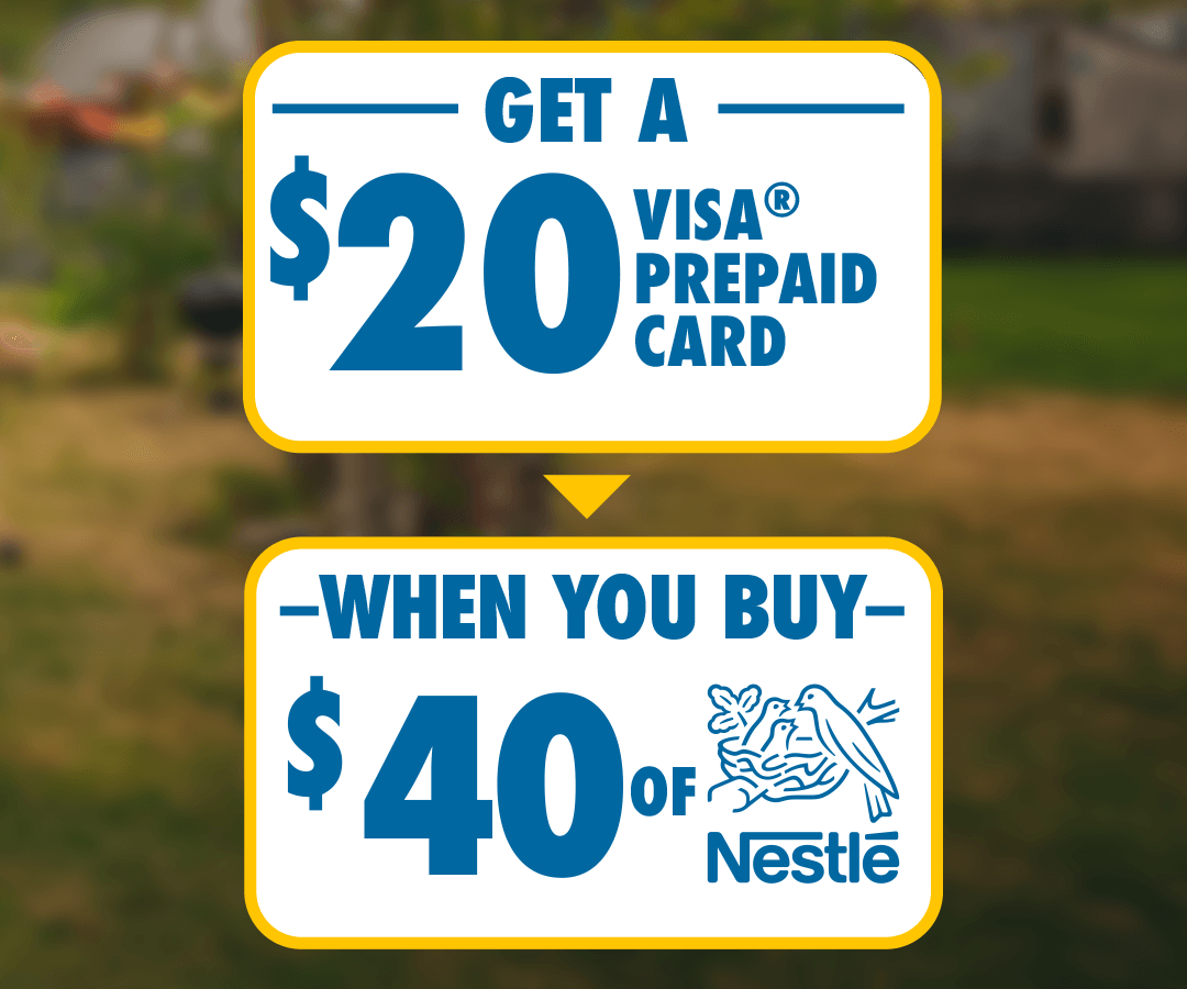 Spend $40+ on Select Nestle Products, Get $20 Visa Prepaid Card