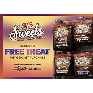 AMC Theatres Buy Movie Ticket Get Free AMC Cinema Sweets Candy