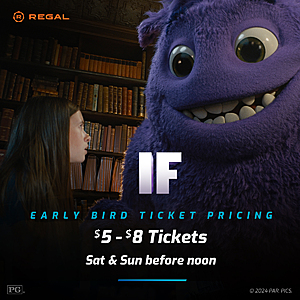 Regal Cinemas: Early Bird Movie Ticket Prices on Saturdays & Sundays before Noon ($5 - $8)