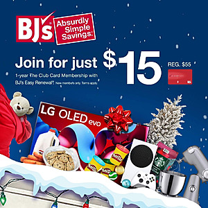 BJ's 1-Year The Club Card Membership $15. Possibly $10 for CapitalOne Cardholders, check email, YMMV) *Valid for New Members