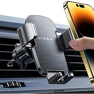 LISEN Universal Phone Holder Car Mount $5.11 + Free Shipping w/ Prime or on $35+