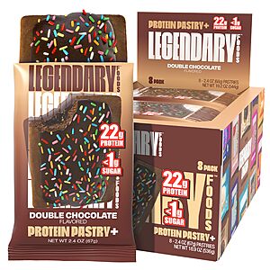 8-Pack 2.4-Oz Legendary Foods 22g Protein Meal Replacement Bars (Various Flavors)  w/ Subscribe & Save