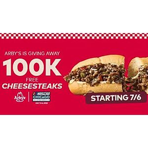 July Food Deals: Arby's Rewards Members: Make a $10+ Food Order, Get Cheesesteak Free & Many More