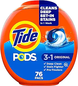 76-Count Tide PODS Laundry Detergent Pacs (3-in-1 Original) 4 for $49.45 & More w/ S&S + Free S/H