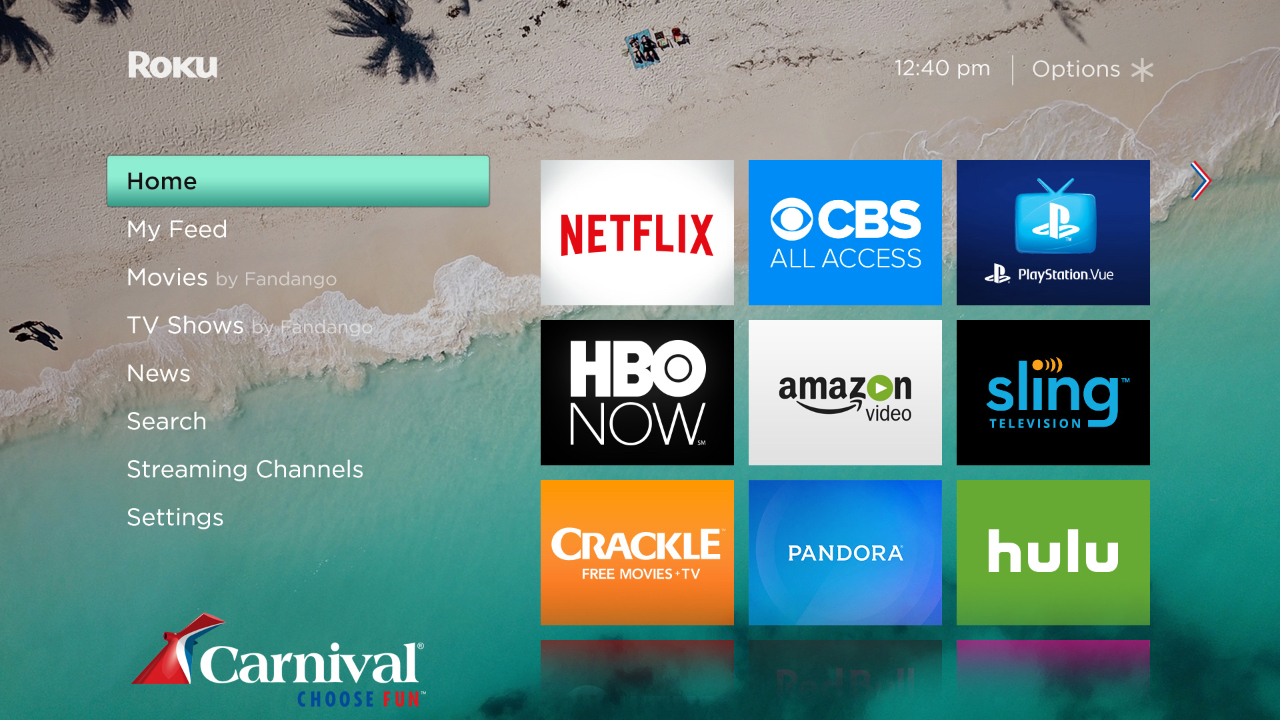 Free Carnival Cruise Beach Roku Theme