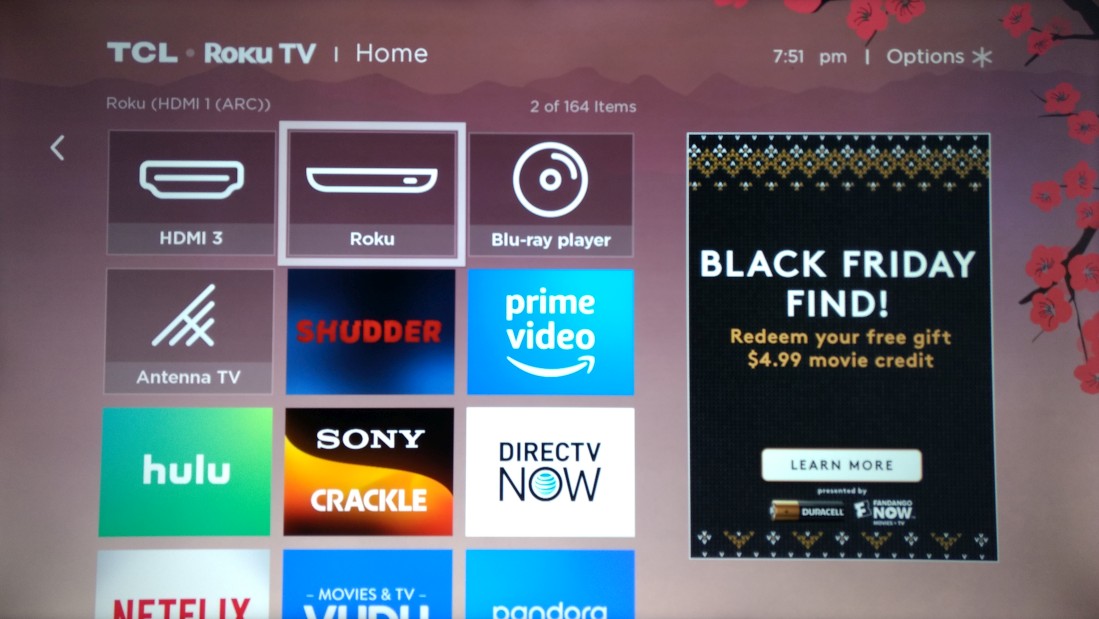 Select Roku Devices: $4.99 FandangoNOW Digital Movie Credit Free via Duracell Ad