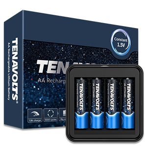 Tenavolts Aa Lithium Rechargeable Batteries W Charger 2 Pack 9 65 4 Pack