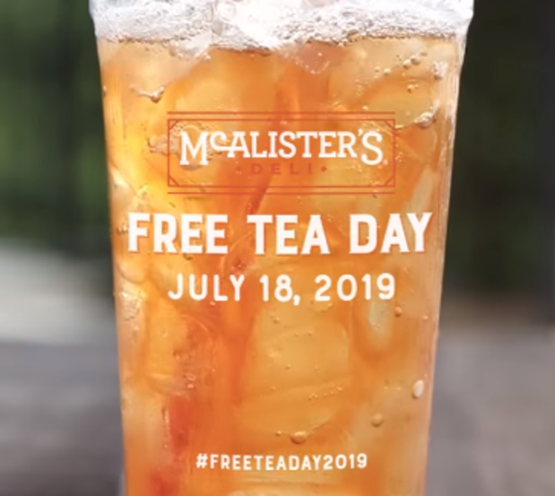 Free Iced Tea from McAlister’s Deli (Today Only)
