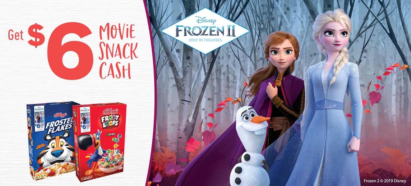 Free $6 Movie Theatre Snack Cash w/ Purchase of 3 Select Kellogg's Cereals