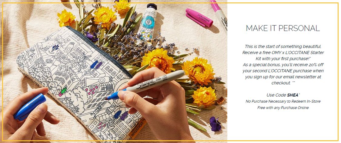 Free Omy x L’Occitane Starter Kit w/ Any $5+ Online Purchase (No Purchase Necessary to Redeem In-Store)