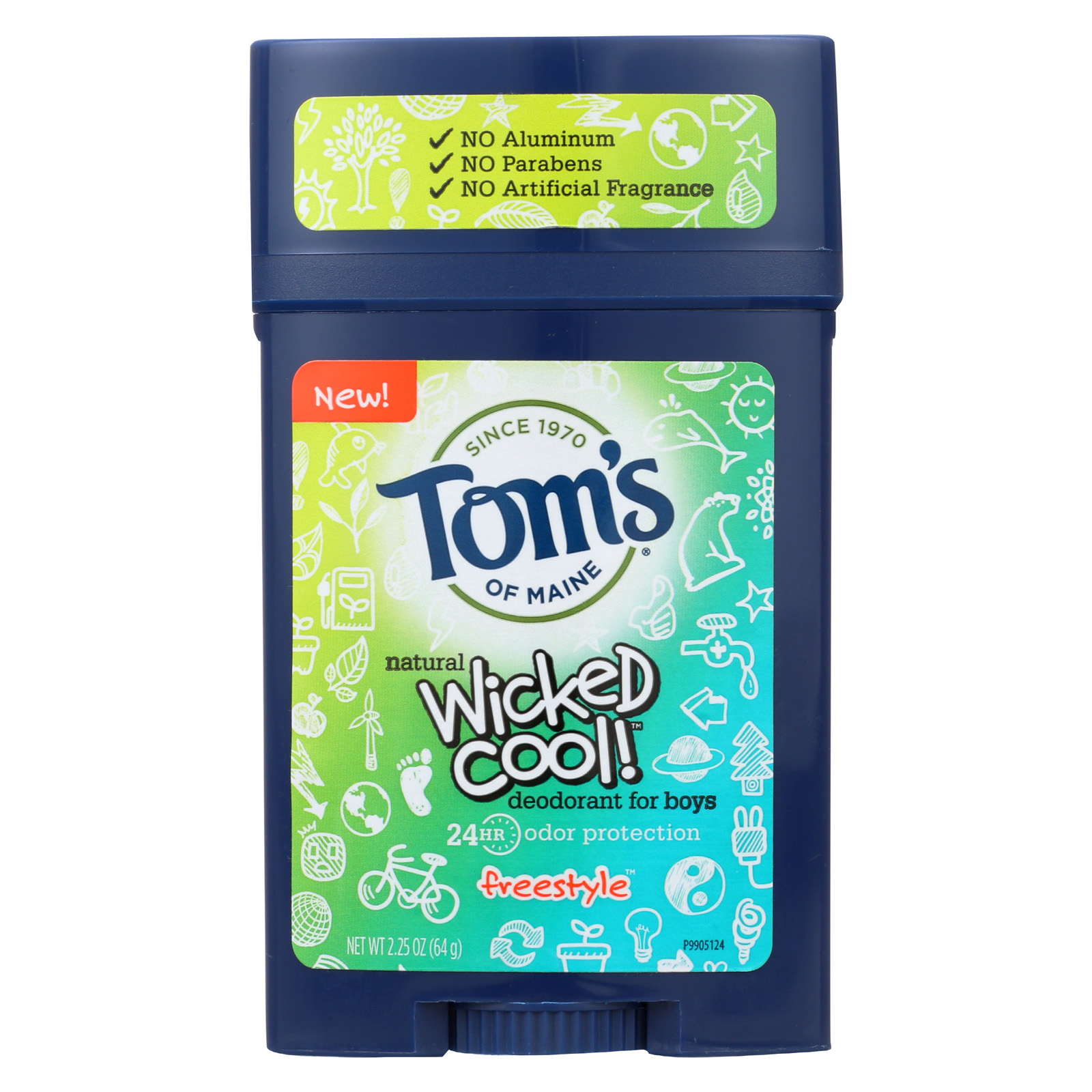 6-Pack of 2.25oz Tom's of Maine Natural Deodorant Stick for Boys (Wicked Cool) for $5.06