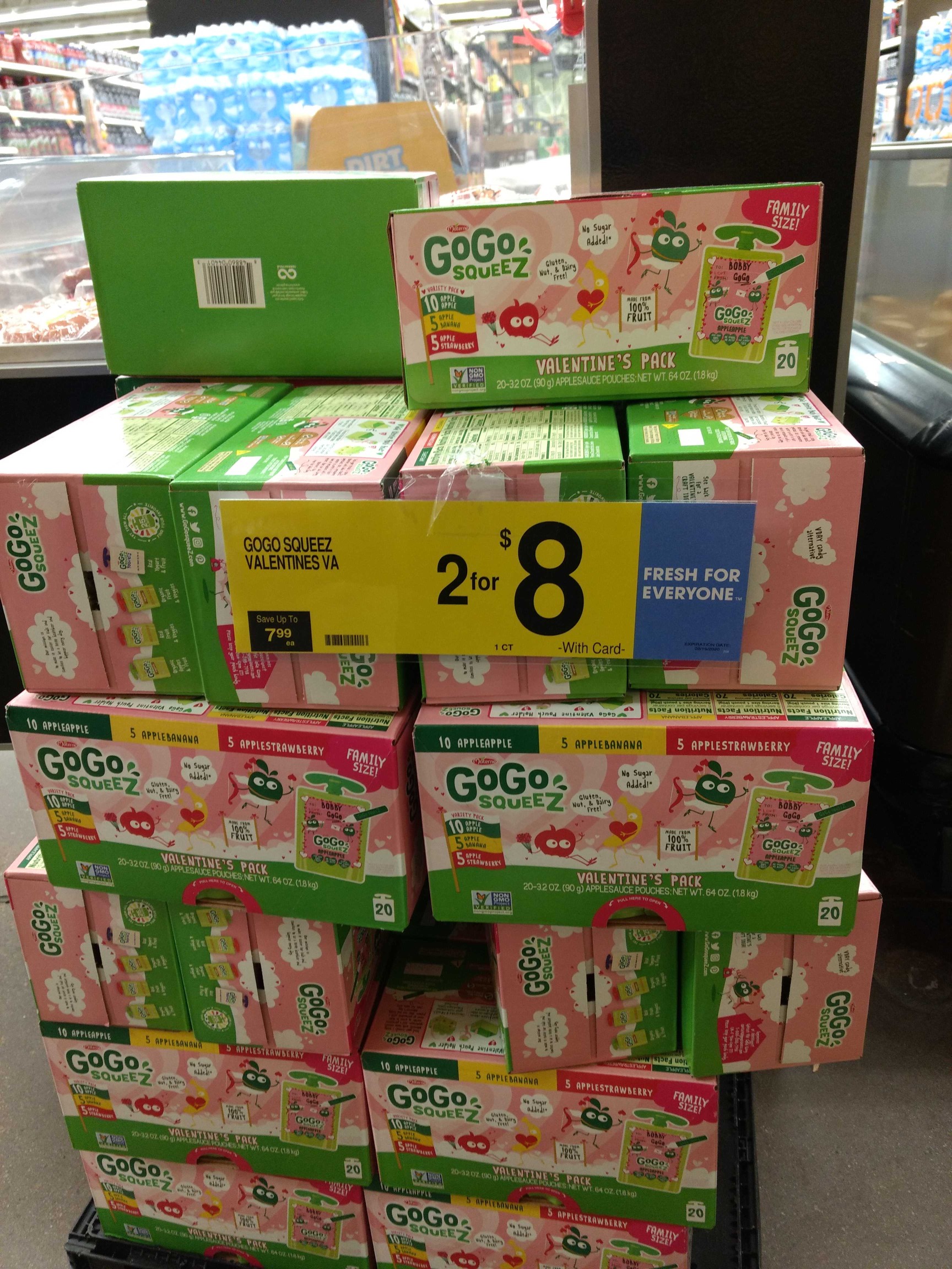 Kroger Stores: 20-Count 3.2oz GoGo SqueeZ Valentines Fruit ...