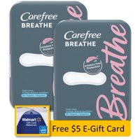 2-Pack of 96-Count Carefree Breathe Panty Liners + $5 Walmart eGift Card for $9.94 & More