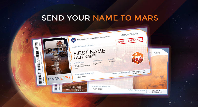 Send Your Name to Mars on NASA's next flight to the Red Planet