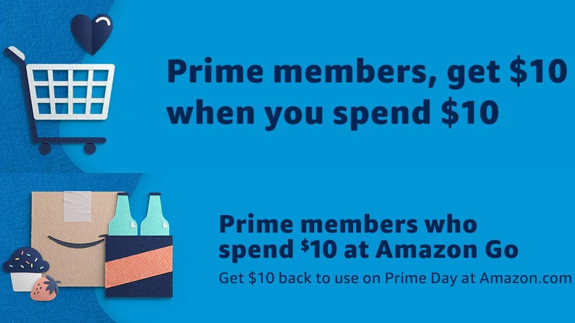 Prime Members: Spend $10 at Amazon Fresh Store or Amazon Go Store & Get $10 Credit (Limited Locations, Valid for Prime Day)