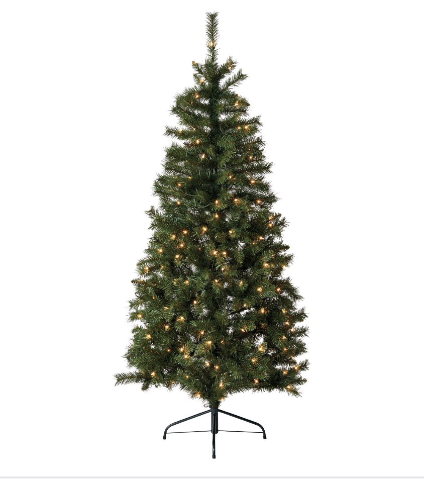 6-Foot Pre-Lit Faux Spruce Christmas Tree with Clear Lights $35