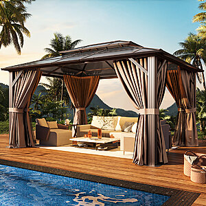 12' x 10' JolyDale Outdoor Patio Gazebo w/ Hardtop Double Roof $425 + Free S&H