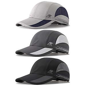 3-Pack Bocaoying Men's & Women's Quick-Dry Baseball Caps w/ Ventilation Holes (Black/Dark Grey/Light Grey) $10 + Free Shipping w/ Walmart+ or on $35+