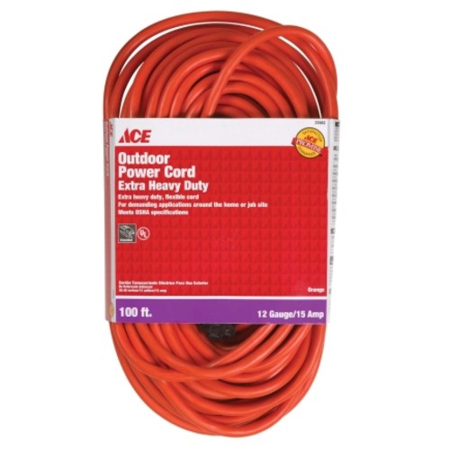Orange Basics 12//3 Outdoor Extension Cord with 3 Outlets 2 Foot