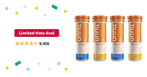 Limited-time deal: Nuun Immunity: Immune Support Hydration Supplement, Electrolytes, Antioxidants, Vitamin C, Zinc, Turmeric, Elderberry, Ginger, Echinacea - Blueberry Ta - $20.00